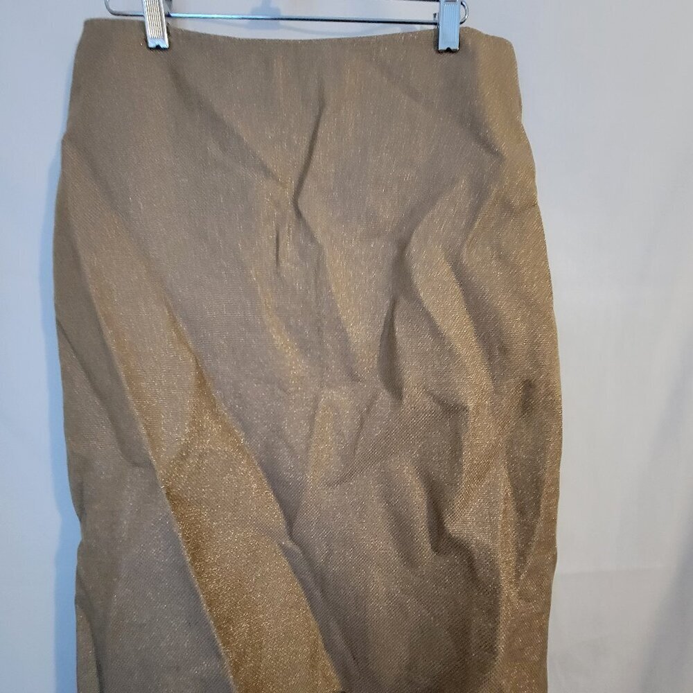 Women's Talbots Pencil Knee‎ Length Gold Skirt Holiday 8